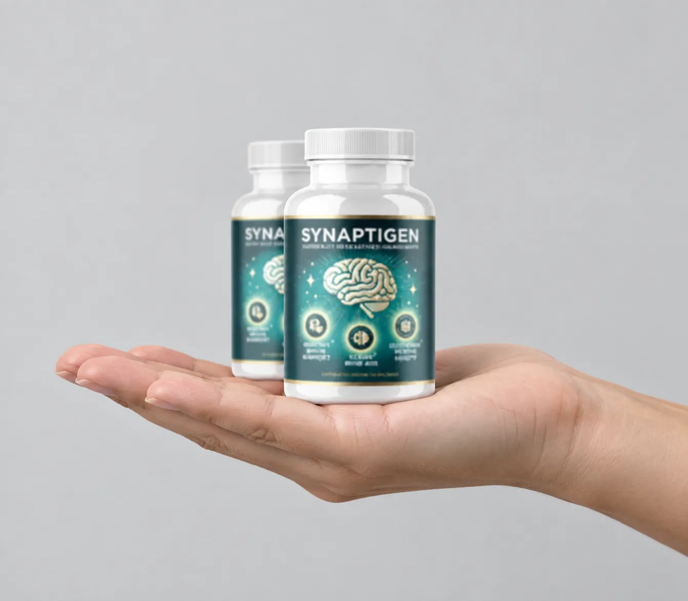 Synaptigen — the package held in a hand