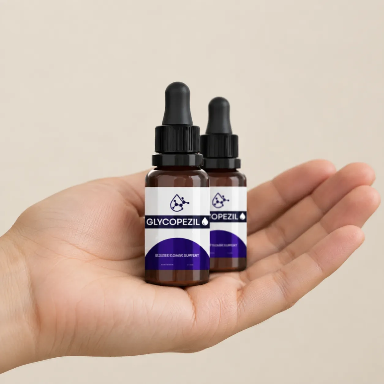 GlycoPezil — the package held in a hand